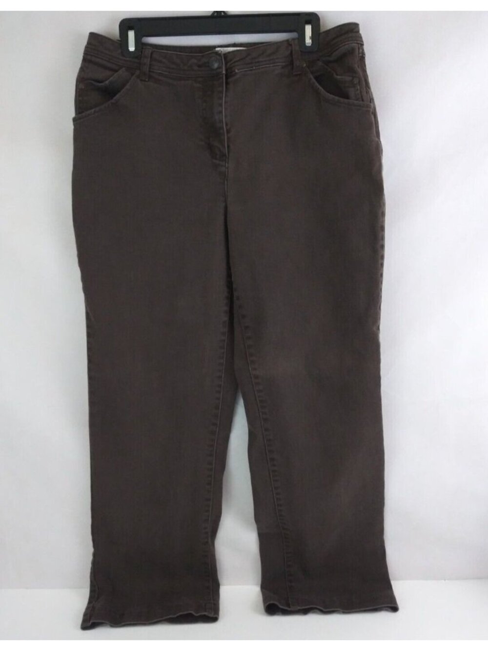 Christopher & Banks Stretch Low Rise Straight Leg Chocolate Brown Jeans Size 12
